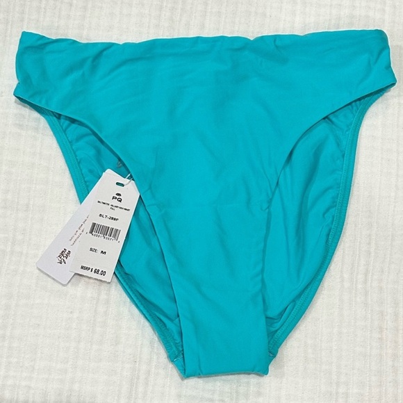 🆕 PilyQ Saltwater 🩵 aqua turquoise blue bandeau highwaist bikini set - Picture 7 of 11